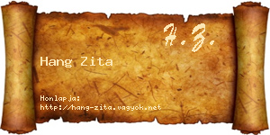Hang Zita névjegykártya